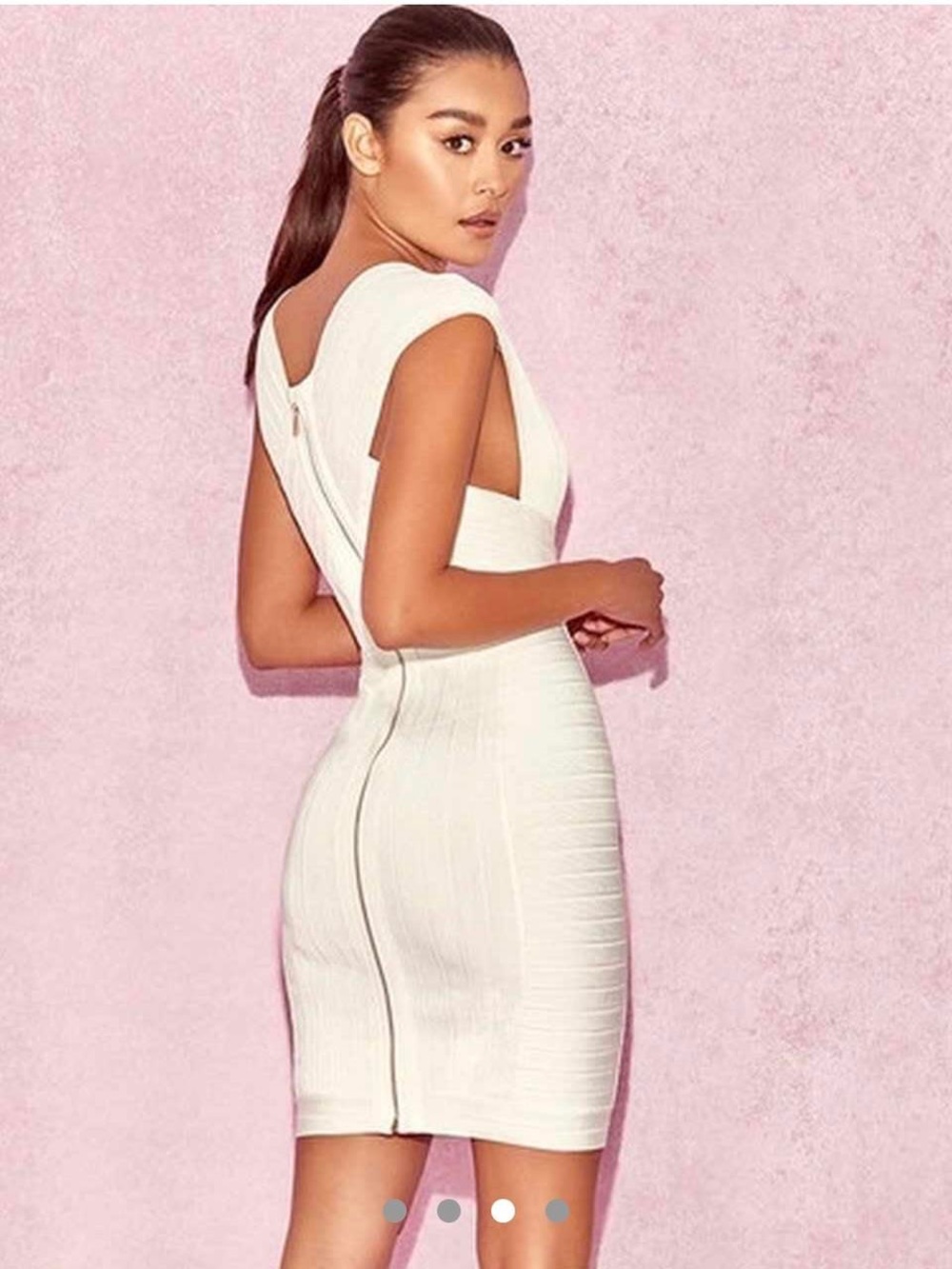 HOUSE of CB Alvarez Bandage Mini Dress • Size S • White NWOT Viral Party Dress - Picture 2 of 6